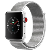 苹果 Watch Series 3智能手表(GPS+蜂窝网络款 42毫米 银色铝金属表壳 海贝色回环式运动表带 MQQV2CH/A)