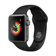 苹果 Watch Series 3智能手表(GPS款 38毫米 深空灰色铝金属表壳 黑色运动型表带 MQKV2CH/A)