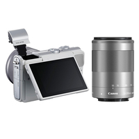 佳能 EOS M100 微型单电双头套机 白色 (EF-M