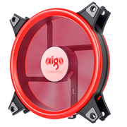 爱国者  极光1S双光环版 红光 机箱LED风扇(12CM/小3P+大4P双接口/水冷排散热/减震脚垫/静音)