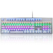 新盟 X9 104键机械键盘游戏无冲电脑有线游戏键盘吃鸡 白色-青轴