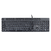 新盟 K100 机械手感键盘背光游戏电脑台式家用朋克复古发光笔记本有线 黑色白光(朋克版)