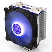 爱国者 冰魄E-4 蓝光 CPU散热器(多平台/支持AMD/PWM温控/12CM蓝色呼吸灯风扇/4热管/附硅脂)
