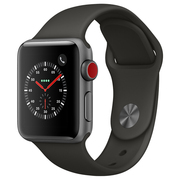 苹果 【原厂保修版】 Watch Series 3智能手表(GPS+蜂窝网络款 38毫米 深空灰色铝金属表壳 灰色运动型表带)