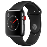 苹果 【原厂保修版】 Watch Series 3智能手表(GPS+蜂窝网络款 42毫米 深空黑色不锈钢表壳 黑色运动型表带)