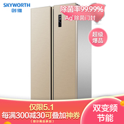 创维 SKYWORTH450升冰箱双开门对开门双变频节能静音除菌率＞99.9%家用风冷无霜超薄嵌入W450BP